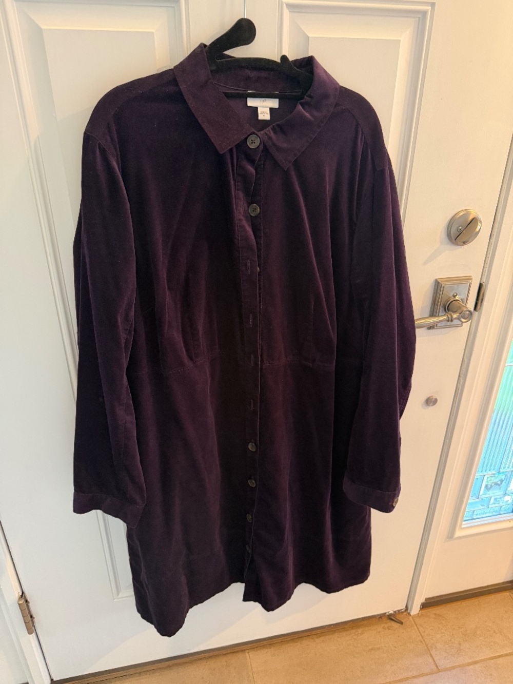 J. Jill deep purple 1/2 button dress